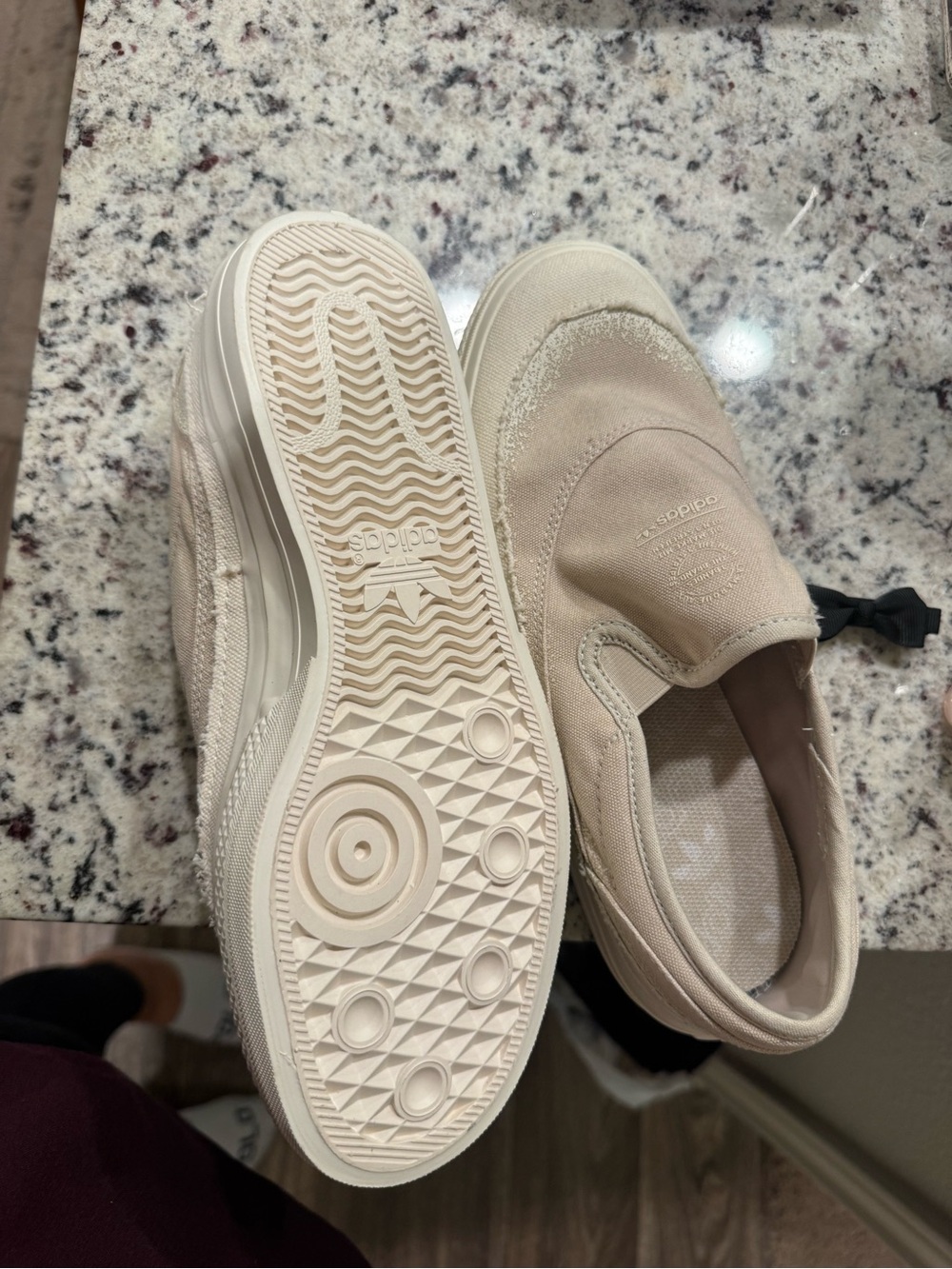 adidas Women’s Slip-On Sneakers in Light Beige
